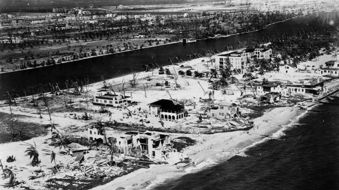 Damage caused by the Great Miami Hurricane 1926.
