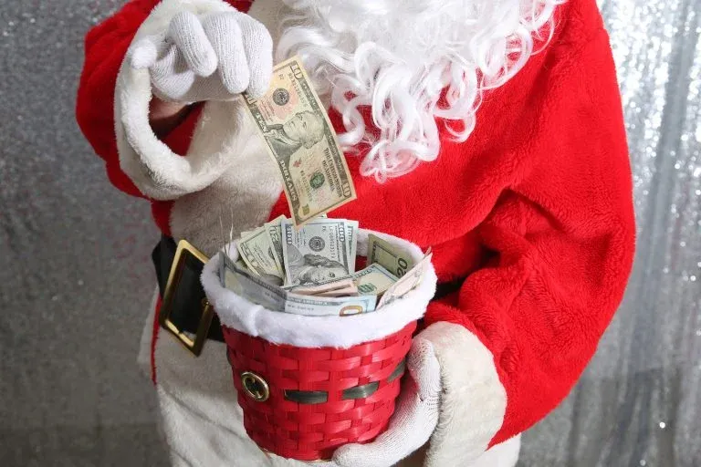 Santa collecting money