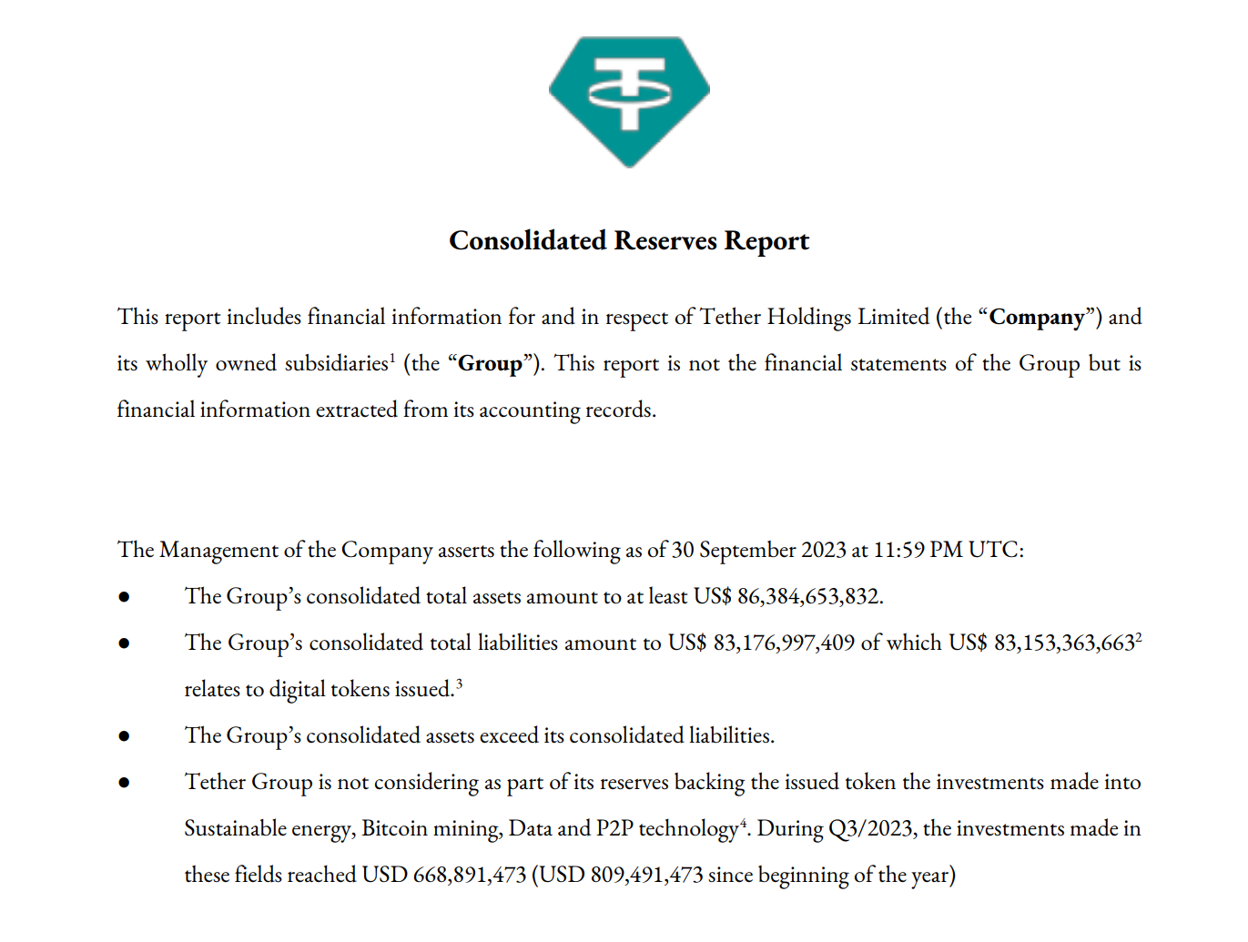Tether report